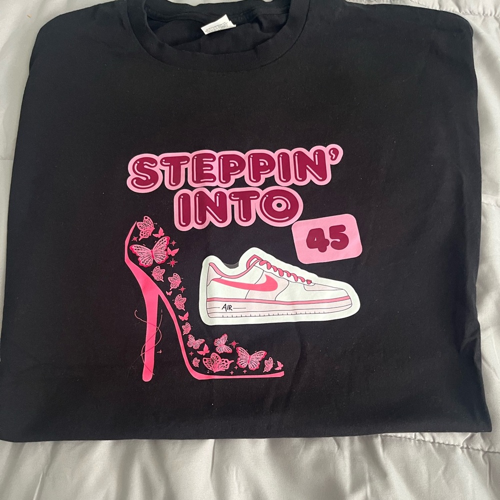 Hanes Black and Pink Graphic Tee